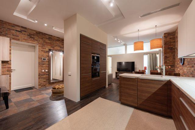 a modern apartment interior with stylish furnishings